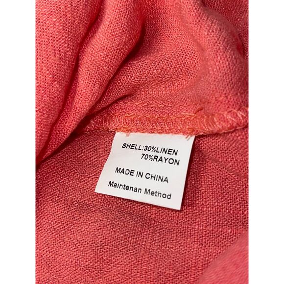 Anrabess Coral Sleeveless Resortwear Linen Blend Button-Back Tank Top- Women’s M - Picture 9 of 10